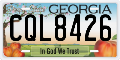GA license plate CQL8426