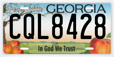 GA license plate CQL8428