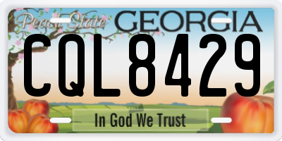 GA license plate CQL8429