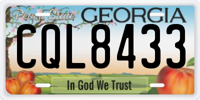 GA license plate CQL8433
