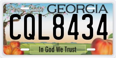 GA license plate CQL8434