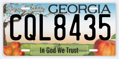 GA license plate CQL8435