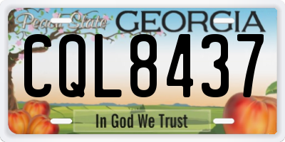 GA license plate CQL8437
