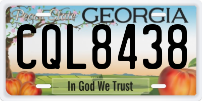 GA license plate CQL8438