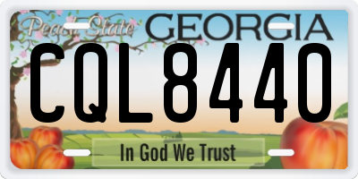 GA license plate CQL8440