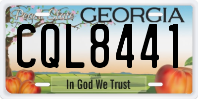 GA license plate CQL8441
