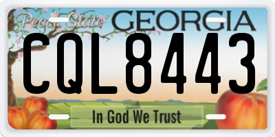 GA license plate CQL8443