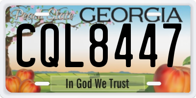 GA license plate CQL8447