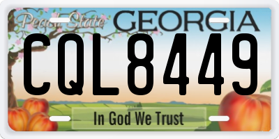 GA license plate CQL8449