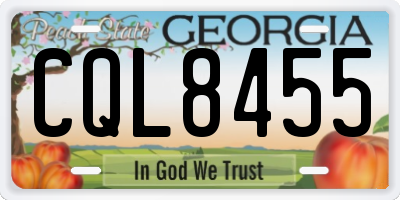 GA license plate CQL8455