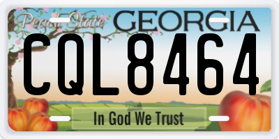 GA license plate CQL8464