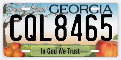 GA license plate CQL8465