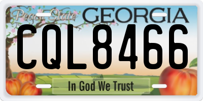 GA license plate CQL8466