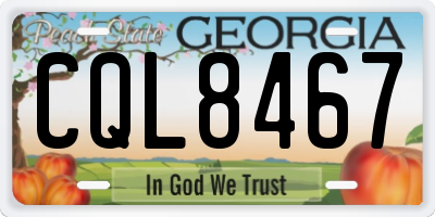 GA license plate CQL8467