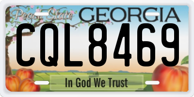 GA license plate CQL8469