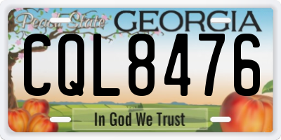 GA license plate CQL8476
