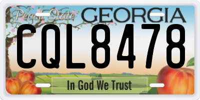 GA license plate CQL8478