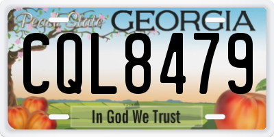 GA license plate CQL8479