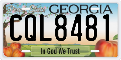 GA license plate CQL8481
