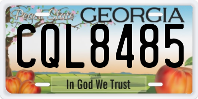 GA license plate CQL8485