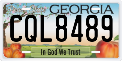 GA license plate CQL8489