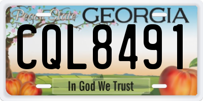 GA license plate CQL8491