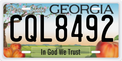 GA license plate CQL8492