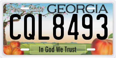 GA license plate CQL8493