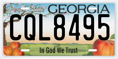 GA license plate CQL8495