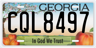 GA license plate CQL8497