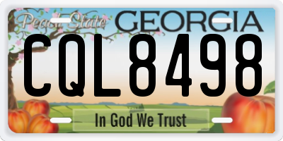 GA license plate CQL8498