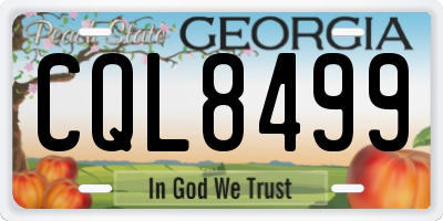 GA license plate CQL8499