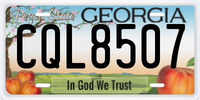 GA license plate CQL8507