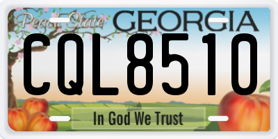 GA license plate CQL8510