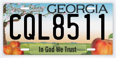 GA license plate CQL8511