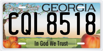 GA license plate CQL8518