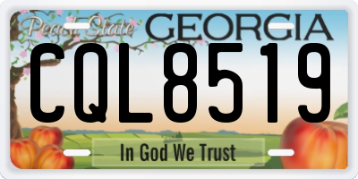 GA license plate CQL8519
