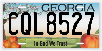 GA license plate CQL8527
