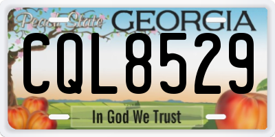 GA license plate CQL8529