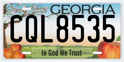 GA license plate CQL8535