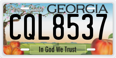GA license plate CQL8537
