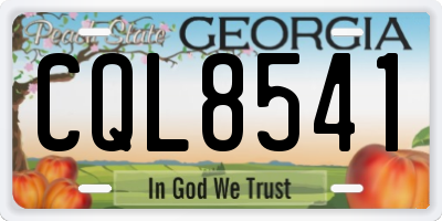 GA license plate CQL8541