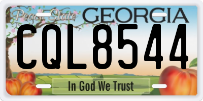 GA license plate CQL8544