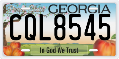 GA license plate CQL8545