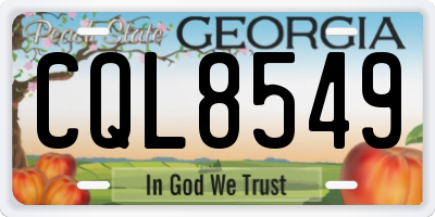 GA license plate CQL8549