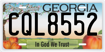 GA license plate CQL8552