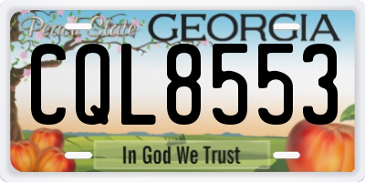 GA license plate CQL8553