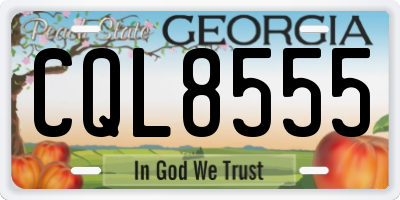 GA license plate CQL8555