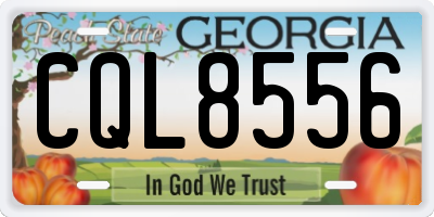GA license plate CQL8556
