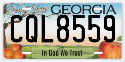 GA license plate CQL8559